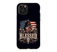 Custodia per iPhone 11 Pro Beata Cowgirl Nera Patriottica Western American Pride Queen