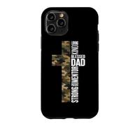 Custodia per iPhone 11 Pro Beato Papà Forte Fede Camo Croce Paternità Cristiana
