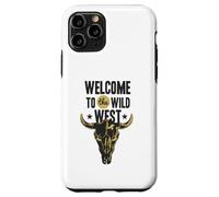 Custodia per iPhone 11 Pro Benvenuti al Wild West Bull Skull Vintage Western Logo