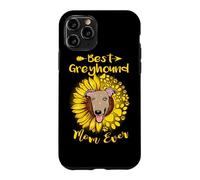 Custodia per iPhone 11 Pro Best Greyhound Dog Mom Ever Sunflower Funny Paw Dogs Lovers