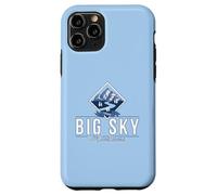 Custodia per iPhone 11 Pro Big Sky Montana Retro Mountain River Vintage Sci Escursionismo