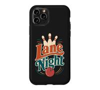 Custodia per iPhone 11 Pro Birilli da bowling retrò Ball Lane Night Fun