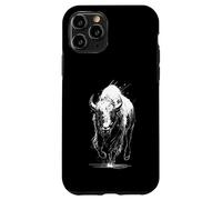 Custodia per iPhone 11 Pro Bison Foresta Animali Natura Selvaggio Motivo Wildlife Disegno Uomini