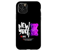 Custodia per iPhone 11 Pro Bite Me, Cool New York City Purple Gummy Bear Candy Graphic
