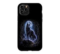 Custodia per iPhone 11 Pro Blue Moon Wolf Mistico Foresta Fantasia Gotica Grafica