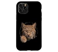 Custodia per iPhone 11 Pro Bobcat Breaking Through Torn Hole Wild Cat Graphic