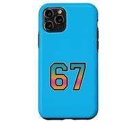 Custodia per iPhone 11 Pro Bold 67 Gradient Numbers - Meme Slang Art per i fan della Gen Alpha