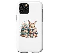 Custodia per iPhone 11 Pro Bookish Easter Bunny Reading Book Every Bunny Loves to Read