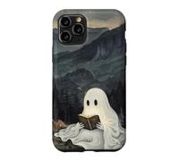 Custodia per iPhone 11 Pro Bookish Ghost Reading Book Reader Mountain Scene