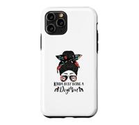 Custodia per iPhone 11 Pro Boston Terrier Kinda Busy Being A Dog Mom Messy Bun