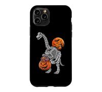 Custodia per iPhone 11 Pro Brachiosaurus Apatosaurus Dinosauro Scheletro Zucca Dino Boy