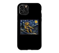 Custodia per iPhone 11 Pro Canottaggio Golden Retriever Art Rower Dog in barca a fila