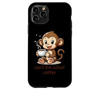 Custodia per iPhone 11 Pro Cant Live Wout Caffè Carino Scimmia Cartoon