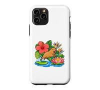 Custodia per iPhone 11 Pro Capybara salta da Lily Pad su Lotus Boat