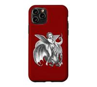 Custodia per iPhone 11 Pro Carattere alato demoniaco cavalcando un drago a due teste ritagliato