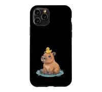Custodia per iPhone 11 Pro Carino Capibara e Anatra Best Friends Amante degli Animali
