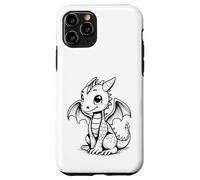 Custodia per iPhone 11 Pro Carino Kawaii Dragon Coloring Book Art Colore Nel Design
