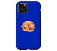 Custodia per iPhone 11 Pro Carino Kawaii Hamburger Carattere Happy Food Art