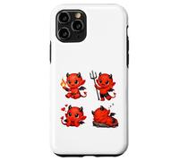 Custodia per iPhone 11 Pro Carino Rosso Baby Devil Character Set Forme Mania