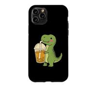 Custodia per iPhone 11 Pro Carino T Rex Boba Cartoon Dinosaur Bubble Tea Snack Amante