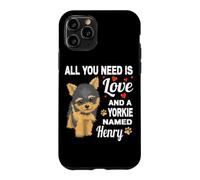Custodia per iPhone 11 Pro Carino Yorkie chiamato Henry per Yorkshire Terrier Cane Nome