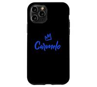 Custodia per iPhone 11 Pro Carmelo il re/corona blu e nome per gli uomini chiamato Carmelo