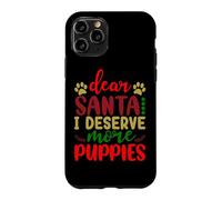 Custodia per iPhone 11 Pro Caro Babbo Natale, mi merito più cuccioli, Christmas Dog