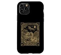 Custodia per iPhone 11 Pro Carta dei tarocchi con lucertola dal collo celeste
