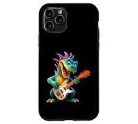 Custodia per iPhone 11 Pro Cartoon Dragon Rock Star Chitarra Elettrica Player Design