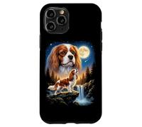 Custodia per iPhone 11 Pro Cavalier King Charles Spaniel Ulula alla Luna Meme Divertente