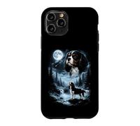 Custodia per iPhone 11 Pro Cavalier King Charles Spaniel Ululando alla Luna Retro anni '90