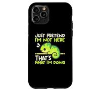 Custodia per iPhone 11 Pro Chameleon not here funny animal quote for antisocial