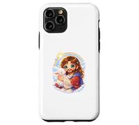 Custodia per iPhone 11 Pro Chibi Gesù Cristo Kawaii Tenendo l'Agnello