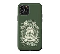 Custodia per iPhone 11 Pro Chill By Nature Cottagecore Frog Meditation Vintage Badge