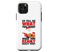 Custodia per iPhone 11 Pro Chitarra Babbo Natale Dimmi cosa vuoi divertente Natale
