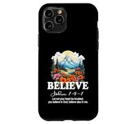 Custodia per iPhone 11 Pro Christian Faith Believe In Cristo Bella Montagna Scena