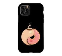 Custodia per iPhone 11 Pro Ciambella al caffè divertente equilibrio colazione