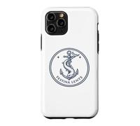 Custodia per iPhone 11 Pro Citazione Latina Festina Lente Ancora e Delfino Emblema