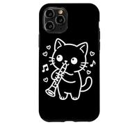 Custodia per iPhone 11 Pro Clarinettista Kawaii Cat