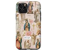 Custodia per iPhone 11 Pro Collage cristiano cattolico floreale vintage della Vergine