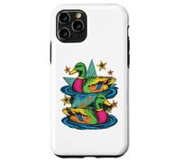 Custodia per iPhone 11 Pro Colorful Preppy Duck Lake Aesthetic Design