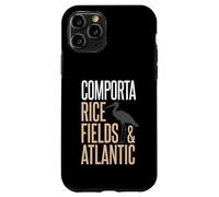 Custodia per iPhone 11 Pro Comporta Portogallo campi di riso e silhouette di cicogna atlantica