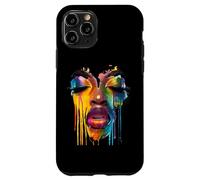 Custodia per iPhone 11 Pro Cool African Woman Afro Color Painted Face Juneteenth Vibes