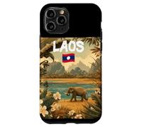 Custodia per iPhone 11 Pro Cool Laos Nature Costume per elefante e gli amanti del paese