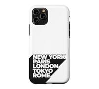 Custodia per iPhone 11 Pro Cool New York Paris London Tokyo Rome Illustration Graphic