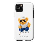 Custodia per iPhone 11 Pro Cool Wild Teddy Bear Playing Golf Style Illustration Graphic