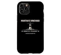 Custodia per iPhone 11 Pro Coordinate del faro di Marthas Vineyard Massachusetts