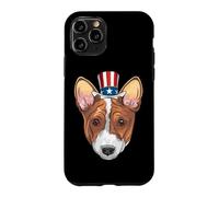 Custodia per iPhone 11 Pro Corgi Uncle Sam 4 luglio USA Dog Puppy