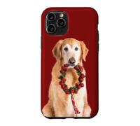 Custodia per iPhone 11 Pro Corona d'Avvento natalizia per cani Golden Retriever