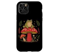 Custodia per iPhone 11 Pro Cottagecore - Rana sui funghi Amphibian Estetica Rospo Amante
